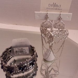 NWT DA VINCI EARRINGS & BRACELET RETAIL $37 J27-2